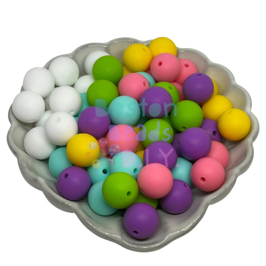 {Birthday Cake} A Pack of 60 Boston Beads Delight 15 mm Round Silicone Beads for Pens/Keychains/Wristlets/and more