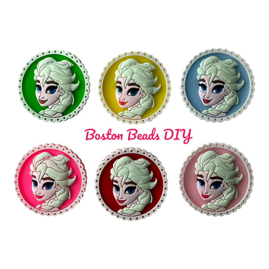 {Rubber} Disney Frozen Elsa Flat Back Charms for crafts and designs (sold individually)