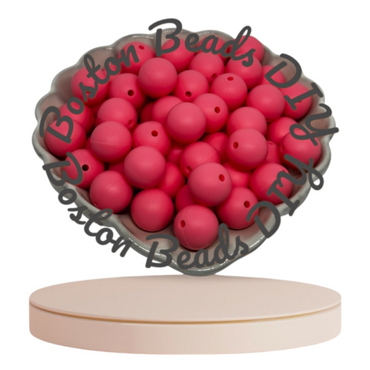 Deep Pink/Round Silicone Beads 12mm|15mm/Vibrant/Durable/ Beads for Crafts/Pen Making/Wristlet/Keychains