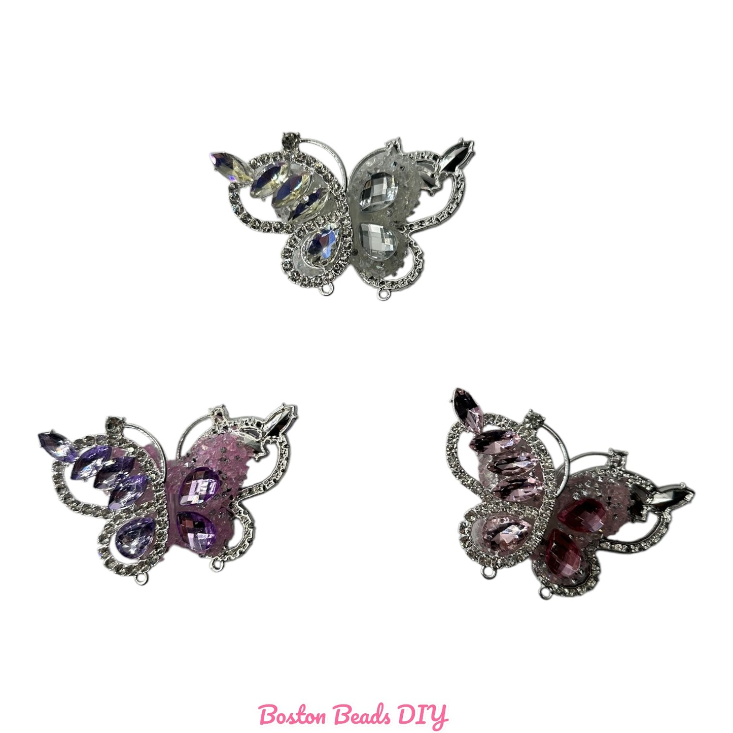 Rhinestone Butterfly e Fancy Beads  for crafts and designs (sold per set of 2)