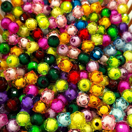 Acrylic Beads or Spacers/10mm/Mixed Colors for Craft Making