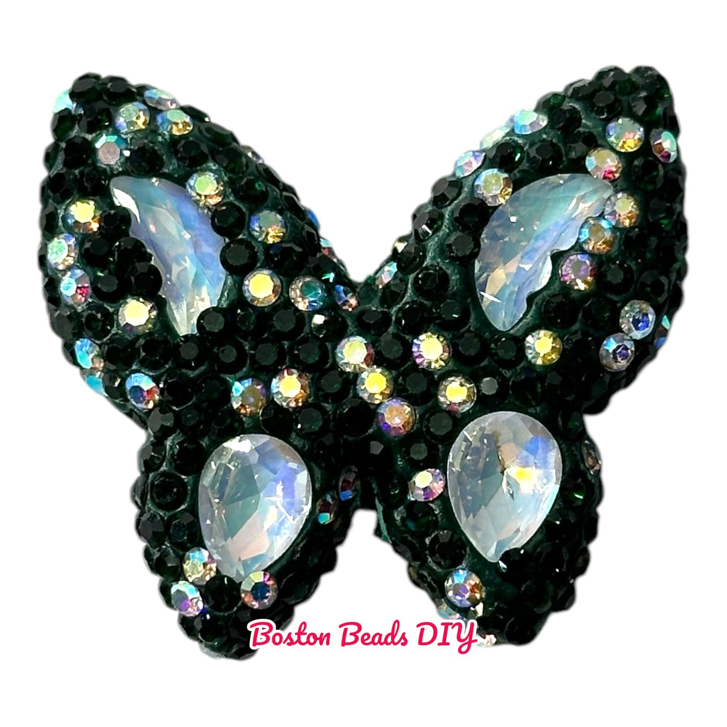 Rhinestone Butterfly b Beads for crafts and designs (sold per set of 2)