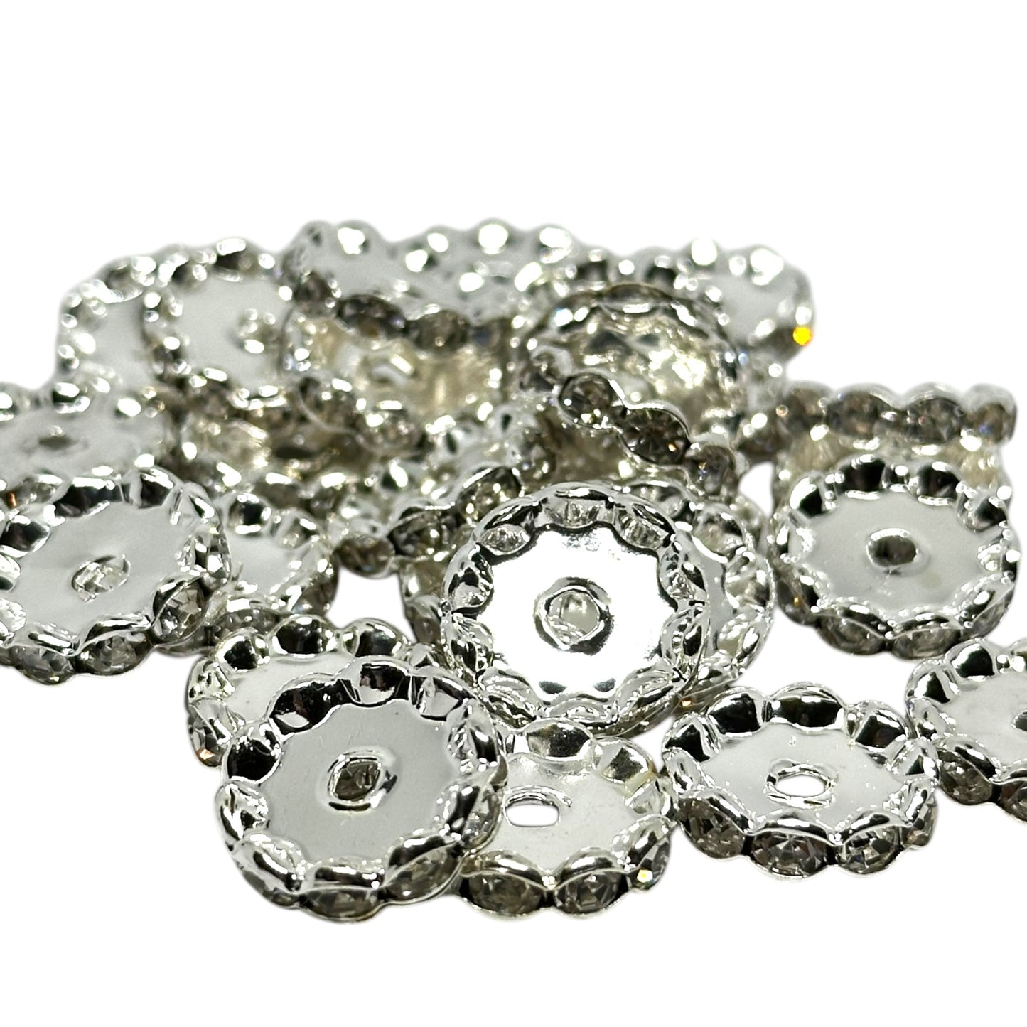 15mm Rhinestone Spacers[Flat/Wavy/UFO]