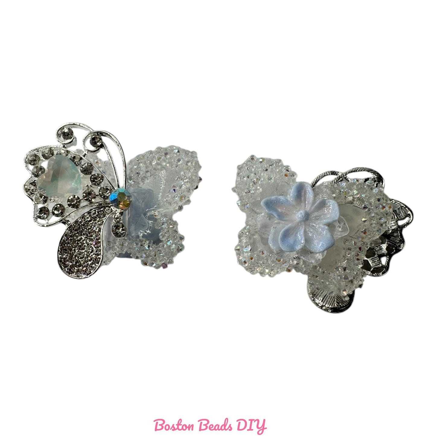 Rhinestone Butterfly f Fancy Beads  for crafts and designs (sold per set of 2)