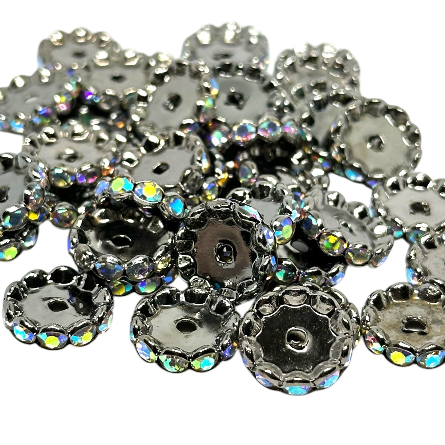 15mm Rhinestone Spacers[Flat/Wavy/UFO]