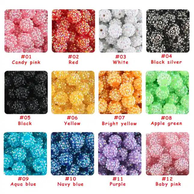 SALE!!! [14mm | 16 mm] A pack of 50pcs Ab Round Rhinestone Acrylic Beads for crafts, pens, keychains, wristlets, jewelry and more