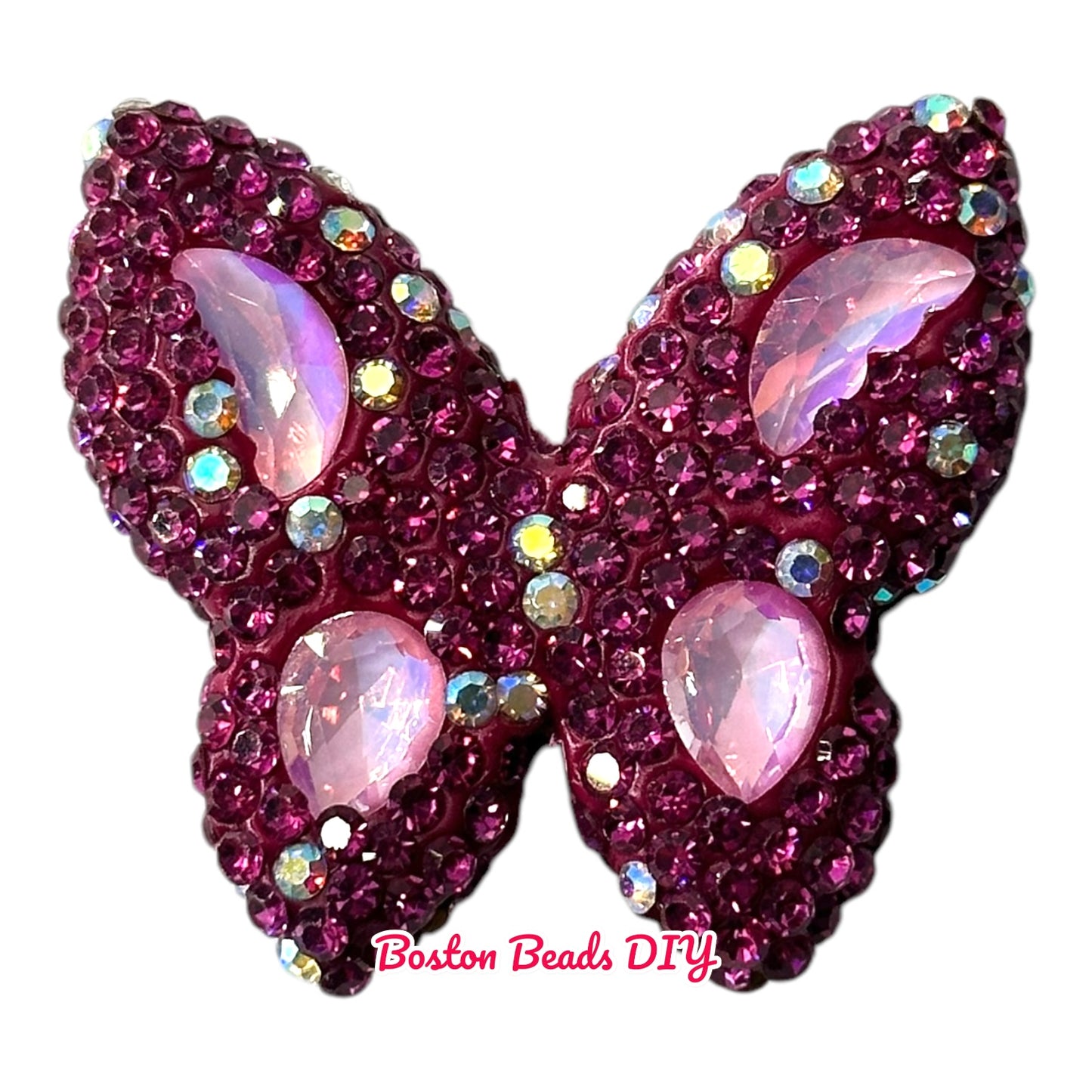 Rhinestone Butterfly b Beads for crafts and designs (sold per set of 2)