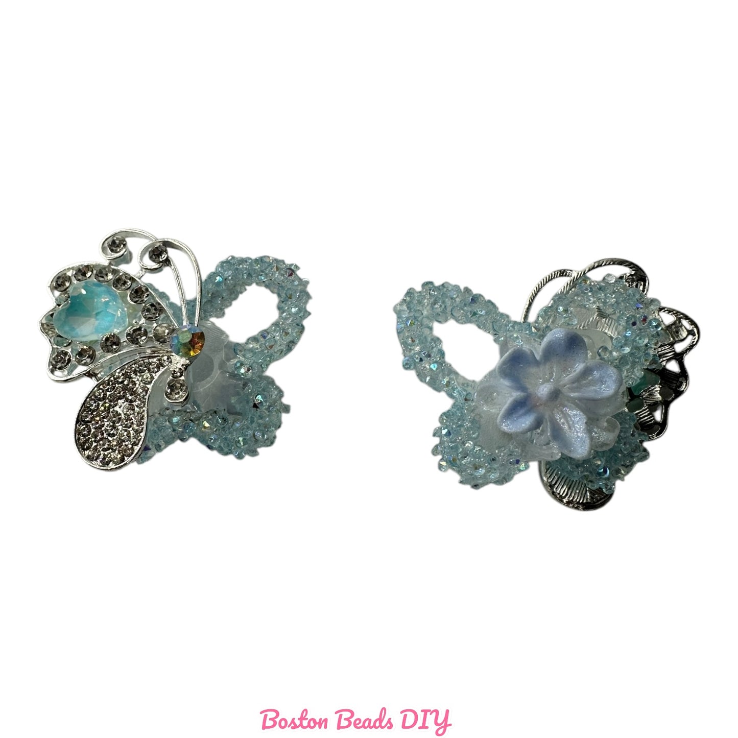 Rhinestone Butterfly f Fancy Beads  for crafts and designs (sold per set of 2)