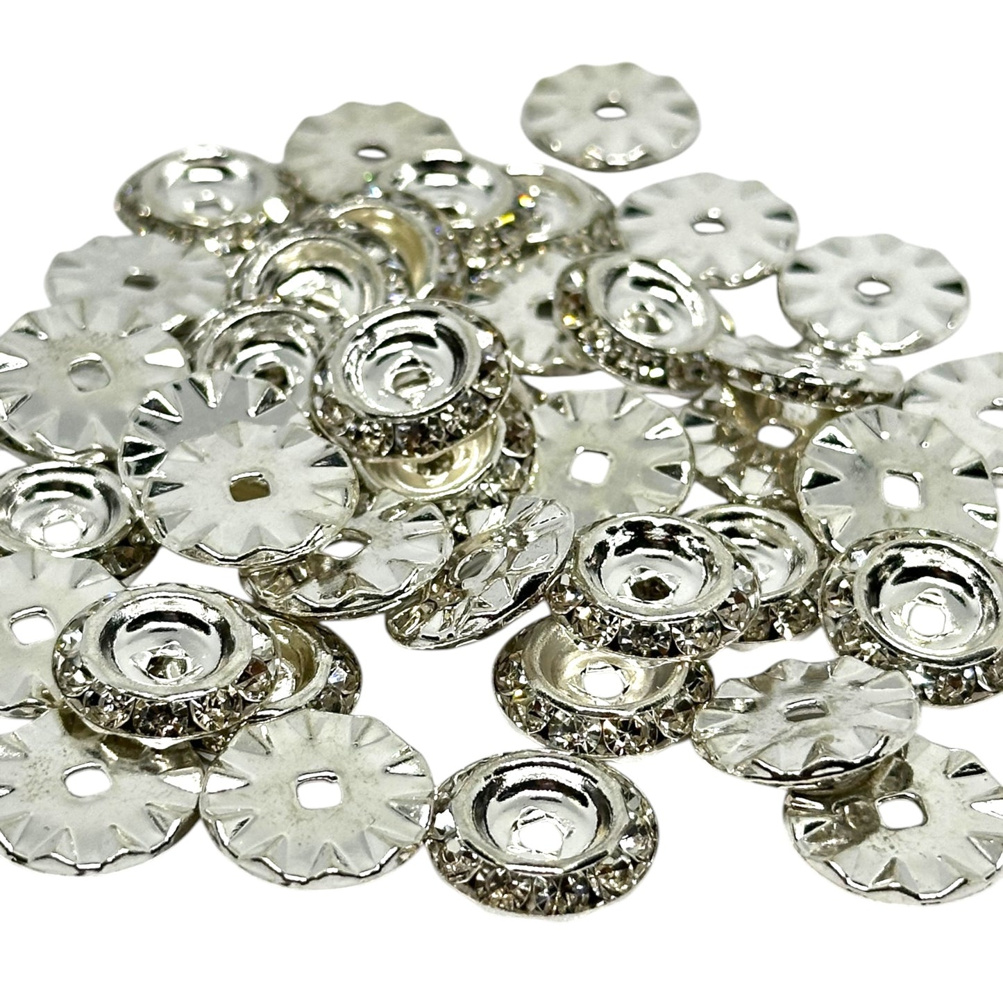 15mm Rhinestone Spacers[Flat/Wavy/UFO]