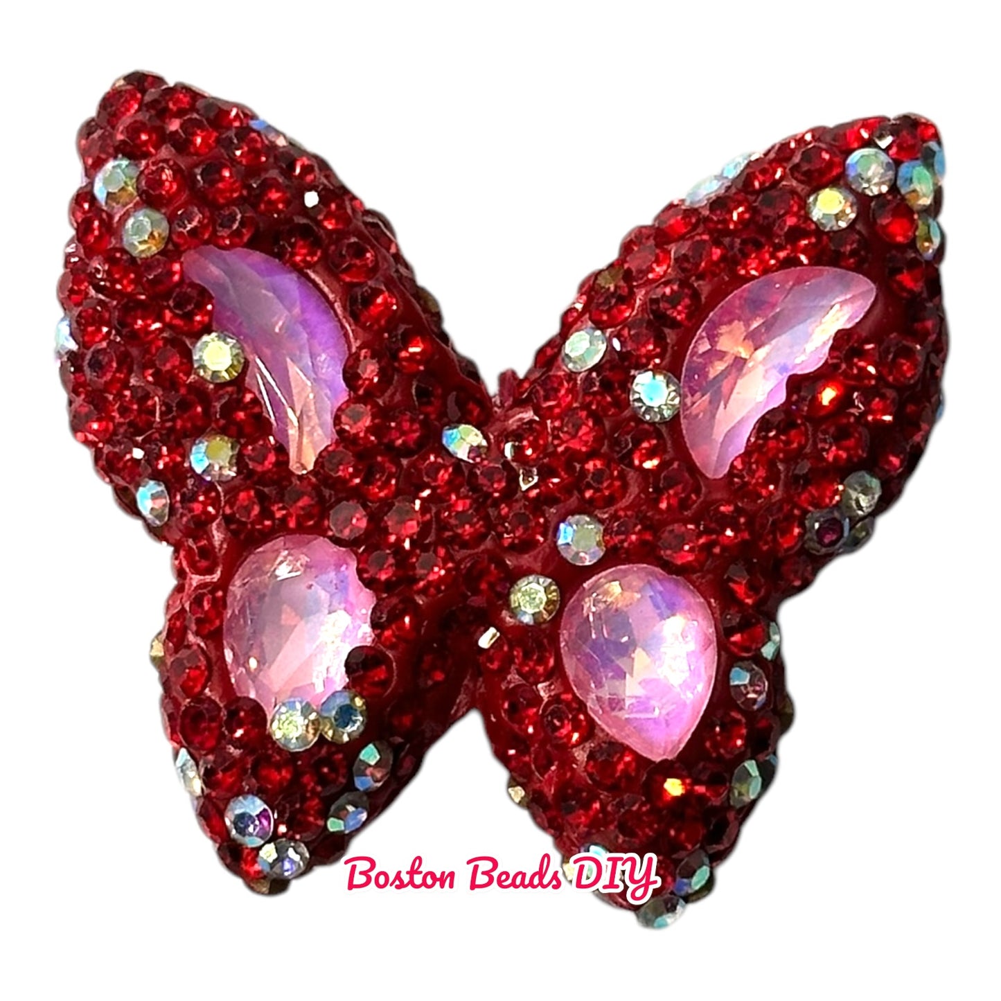 Rhinestone Butterfly b Beads for crafts and designs (sold per set of 2)