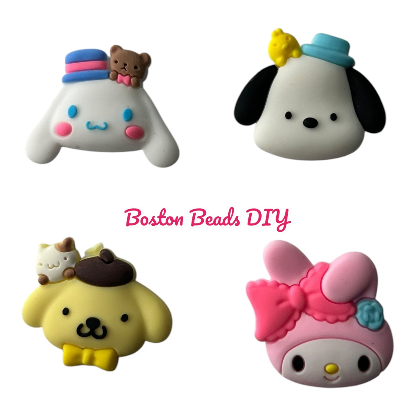 {Rubber} Sanrio and Friends Flat Back Charms for crafts and designs (sold individually)