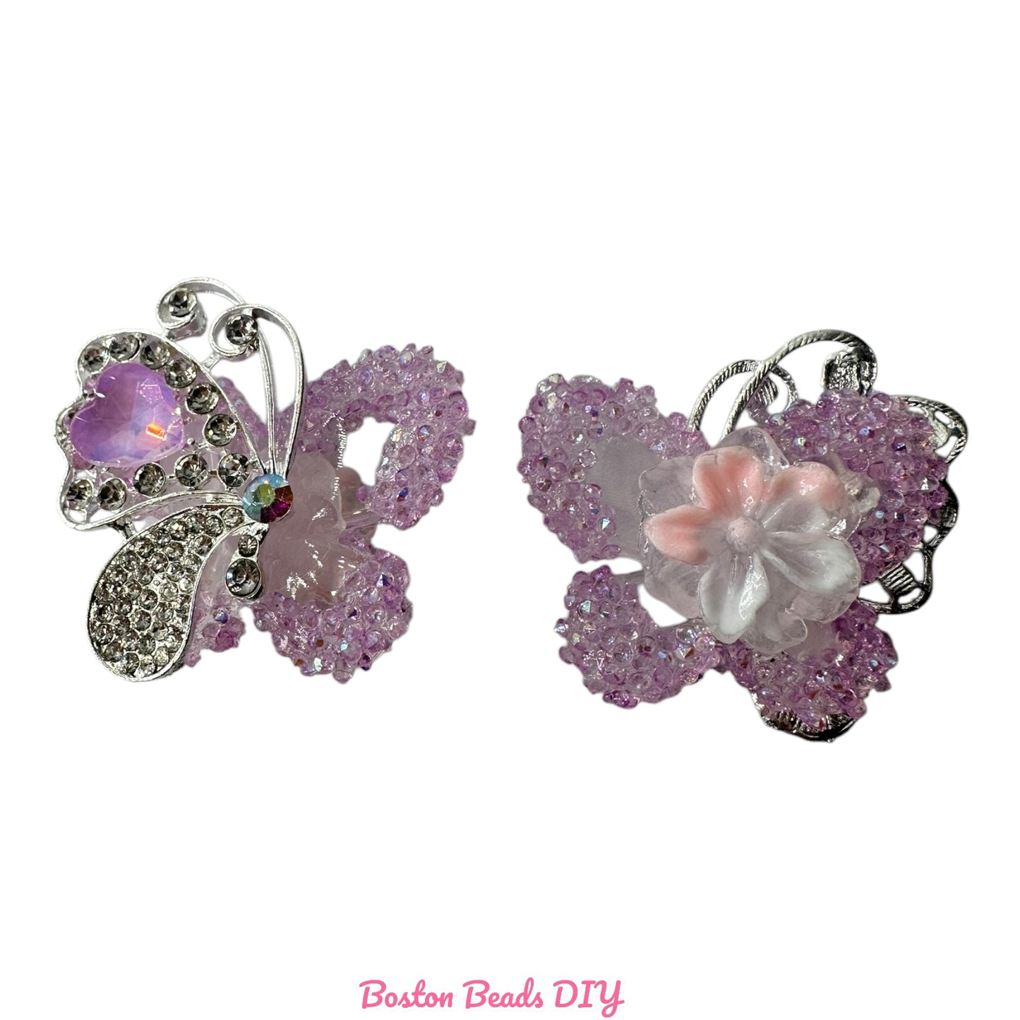 Rhinestone Butterfly f Fancy Beads  for crafts and designs (sold per set of 2)