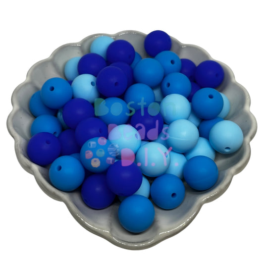 {Blue Raspberry Crisp} A Pack of 60 Boston Beads Delight 15 mm Round Silicone Beads for Pens/Keychains/Wristlets/and more