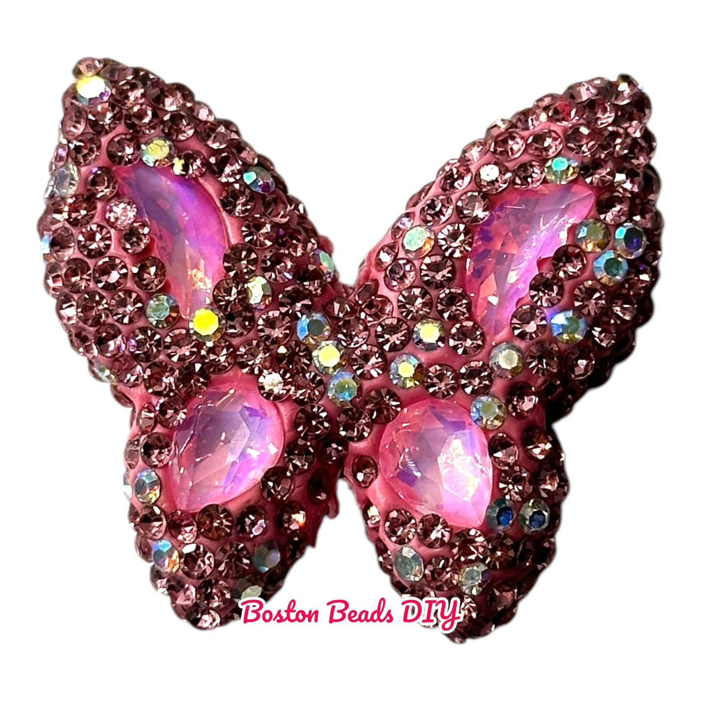 Rhinestone Butterfly b Beads for crafts and designs (sold per set of 2)