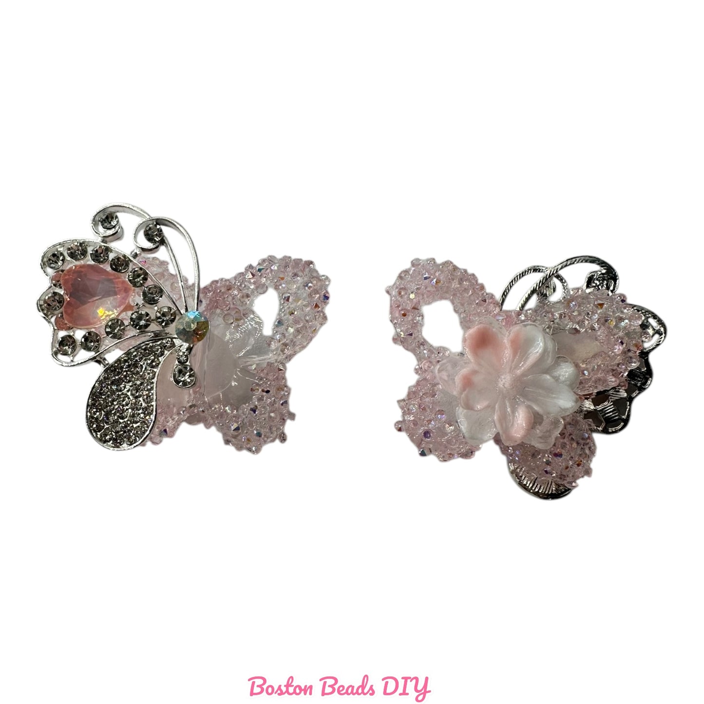 Rhinestone Butterfly f Fancy Beads  for crafts and designs (sold per set of 2)