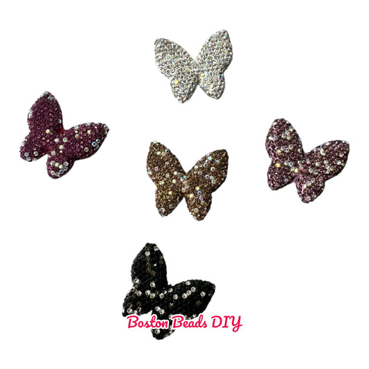 Rhinestone Butterfly Beads for crafts and designs (sold per set of 2)