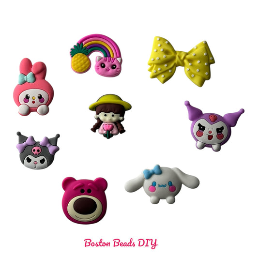 {Rubber} Sanrio and Friends Flat Back Charms for crafts and designs (sold individually)