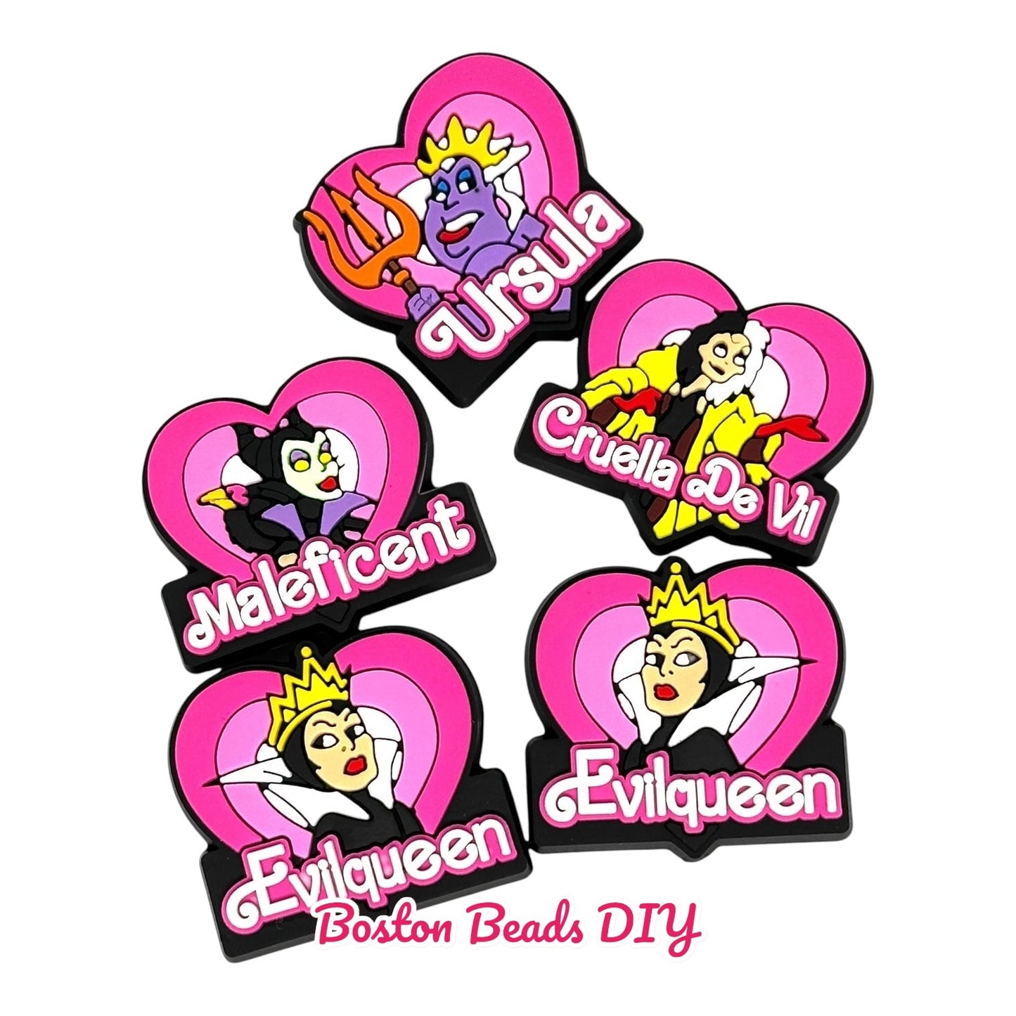 [Villain] Female Villains Mix Heart Focal Beads (Sold per set of 5 mix)