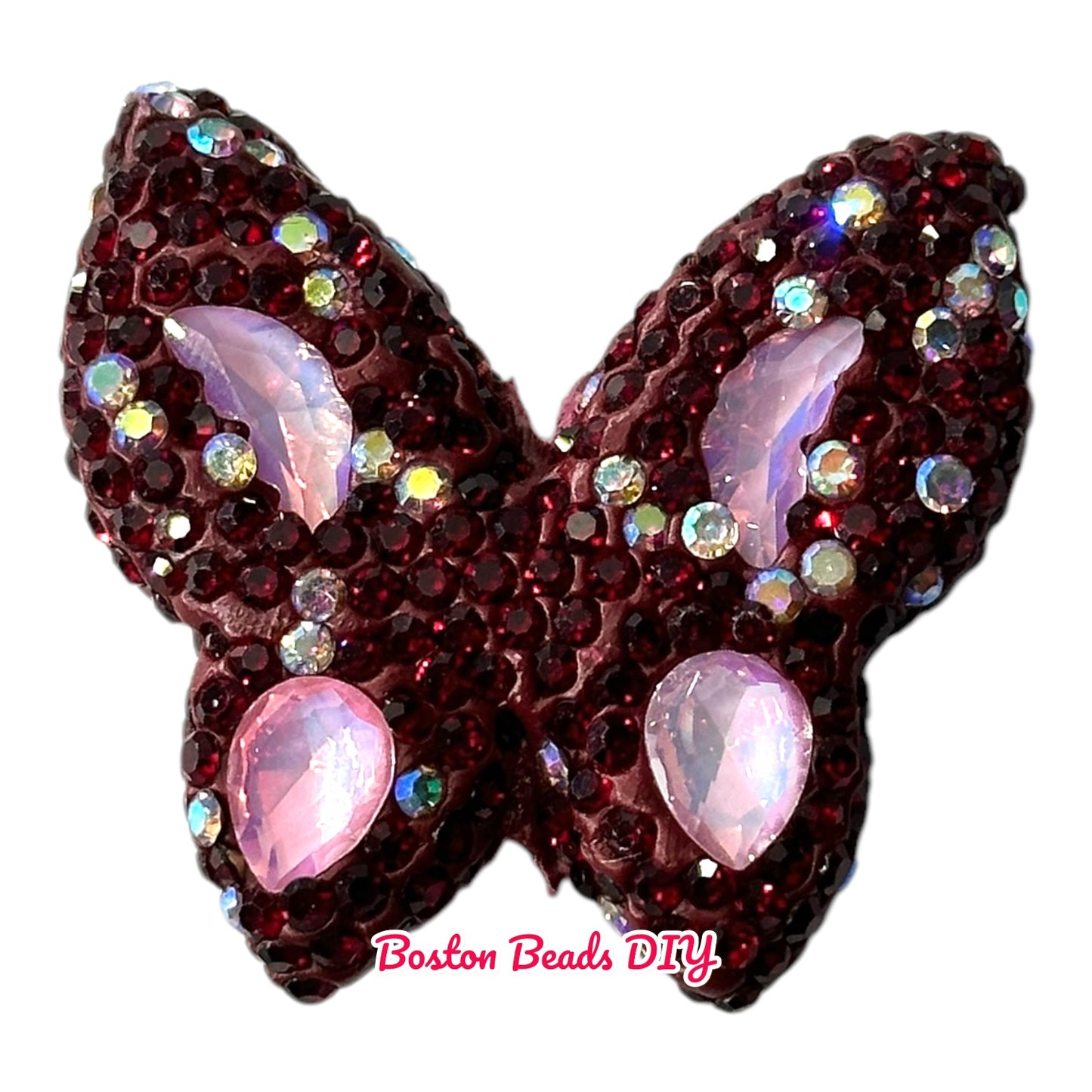 Rhinestone Butterfly b Beads for crafts and designs (sold per set of 2)