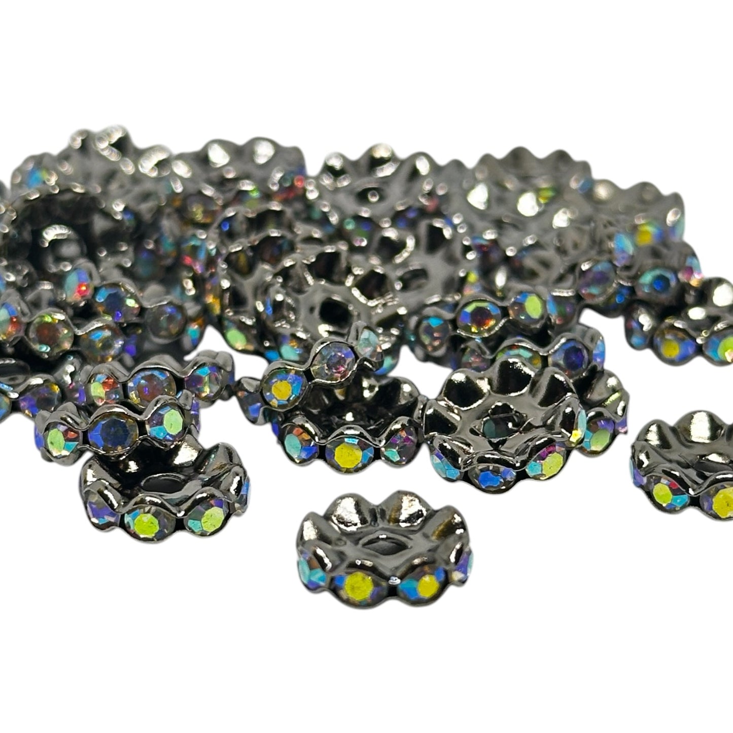 12mm Rhinestone Spacers/[Flat/Wavy]