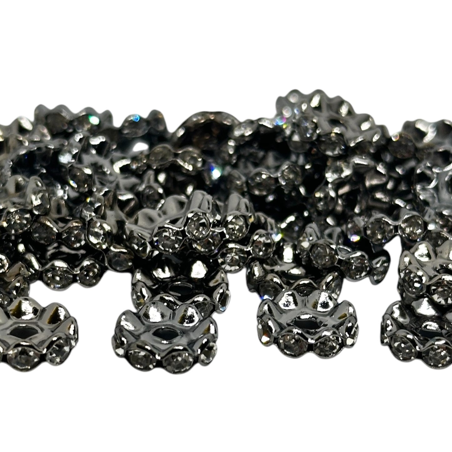 12mm Rhinestone Spacers/[Flat/Wavy]