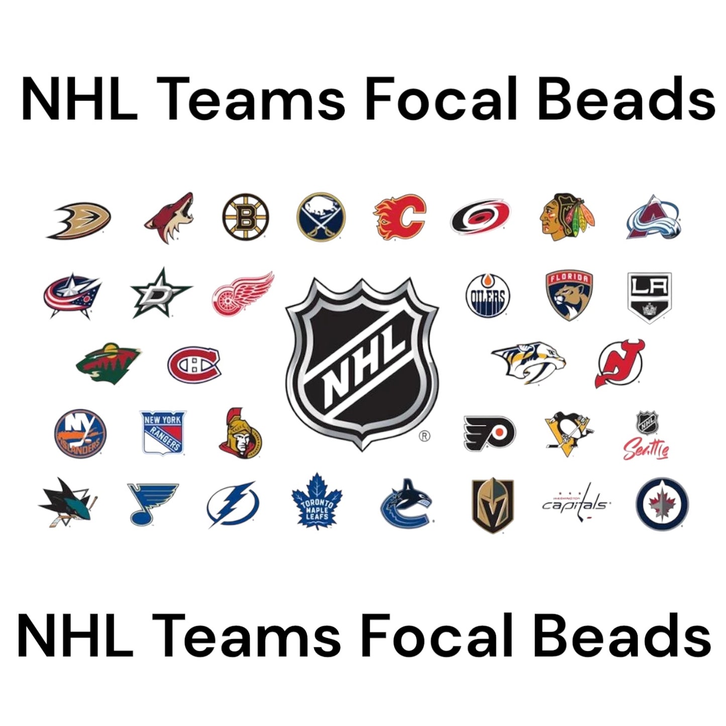 NHL Teams Focal Beads (Sold per set of 5)