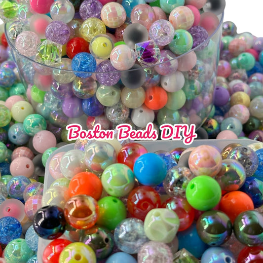 16mm Acrylic Vibrant Bead Mixes and Scoops, for Beadable Pens, Keychains and more