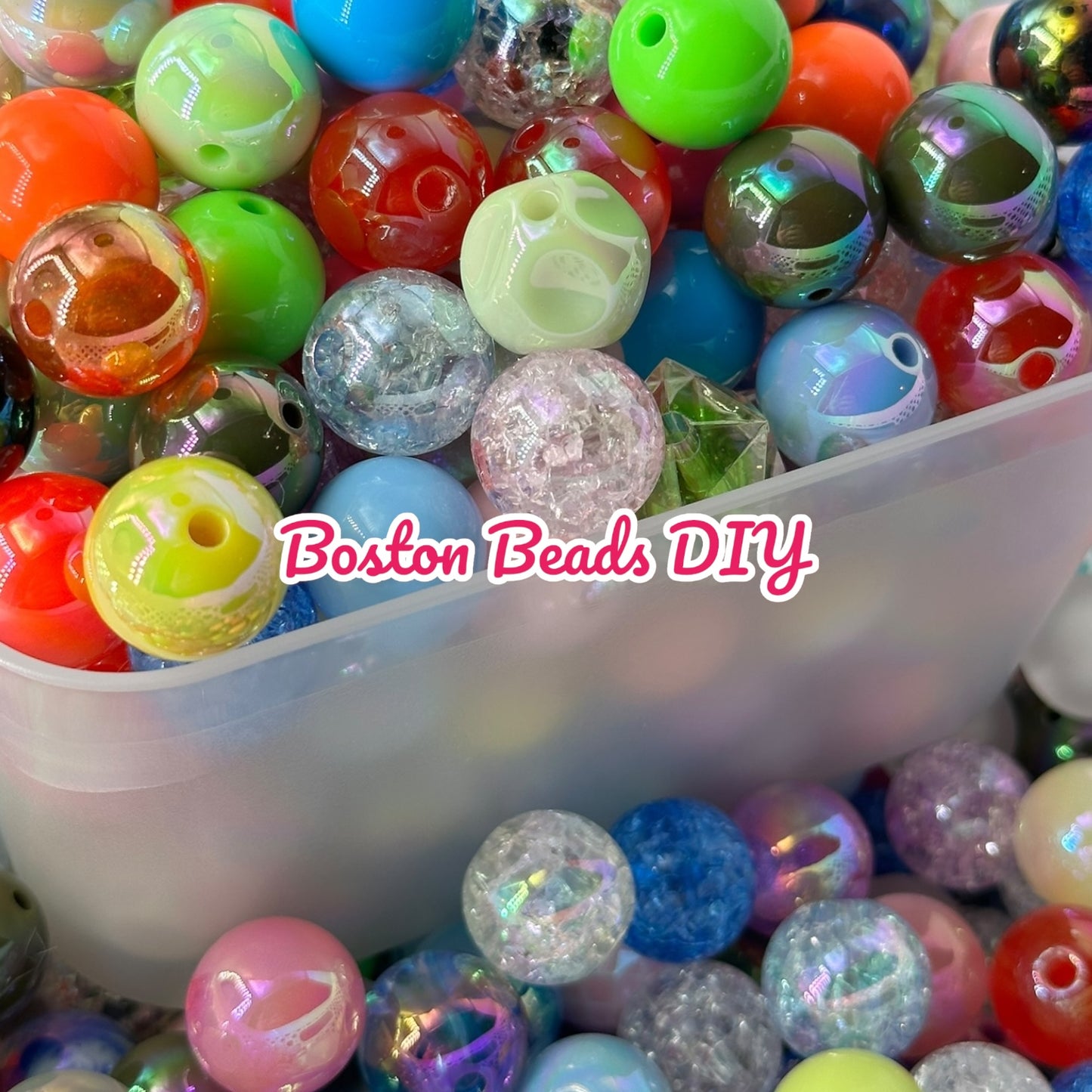 16mm Acrylic Vibrant Bead Mixes and Scoops, for Beadable Pens, Keychains and more