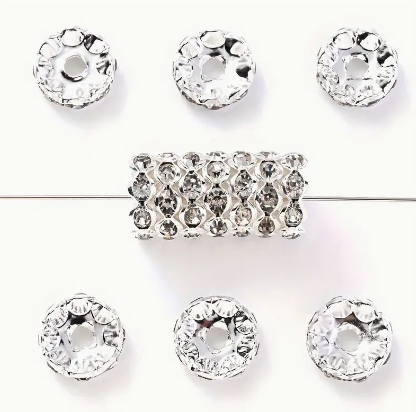 12mm Rhinestone Spacers/[Flat/Wavy]