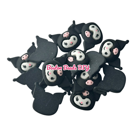 {Acrylic} Kuku Head Flat Back Charms for crafts and designs (sold per set of 10)