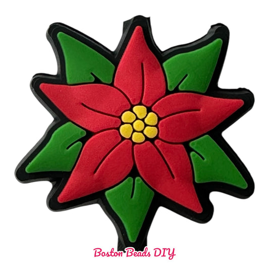 Poinsettia Focal Beads (Sold per set of 5)