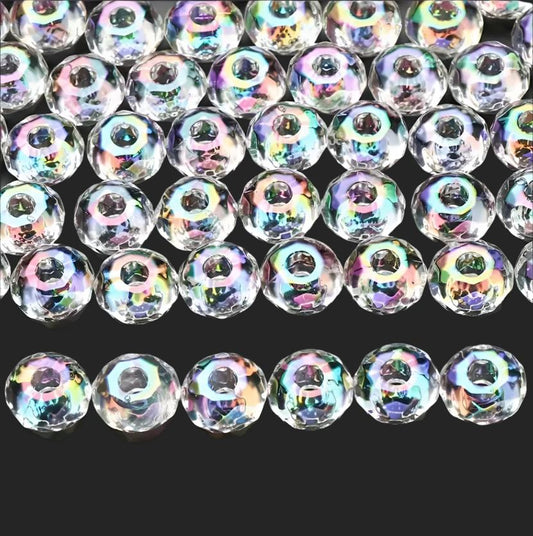 Transparent AB/Acrylic Large Hole Bead Spacers/15mm