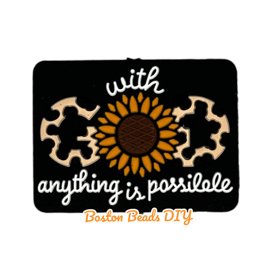 With God Everything is Possible Focal Beads (Sold per set of 5)