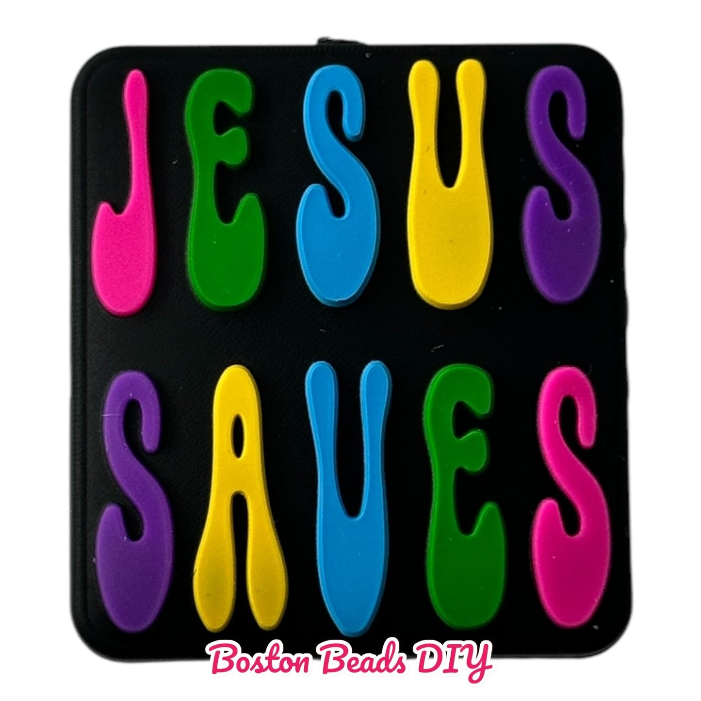 Jesus Saves Focal Beads (Sold per set of 5)