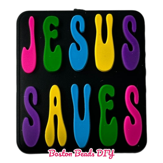 Jesus Saves Focal Beads (Sold per set of 5)