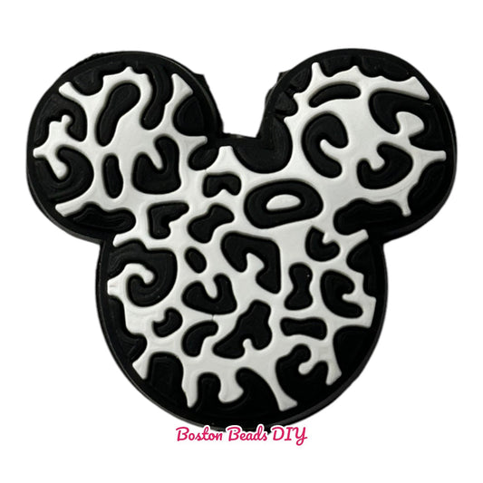 Mickey Cow Print Focal Beads (Sold per set of 5)