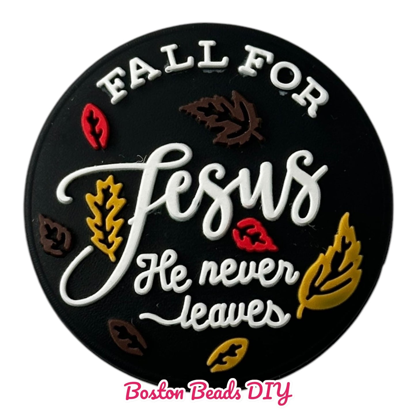 Fall For Jesus He Never Leaves Focal Beads (Sold per set of 5)