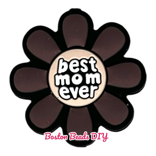 Family Best Mom Ever Focal Beads (Sold per set of 5)