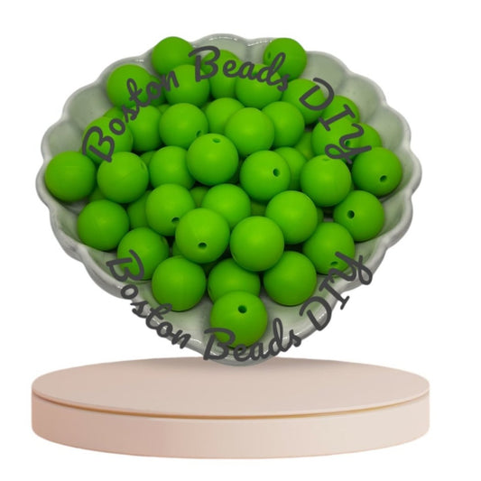 Chartreuse Green/Round Silicone Beads 12mm|15mm/Vibrant/Durable/ Beads for Crafts/Pen Making/Wristlet/Keychains