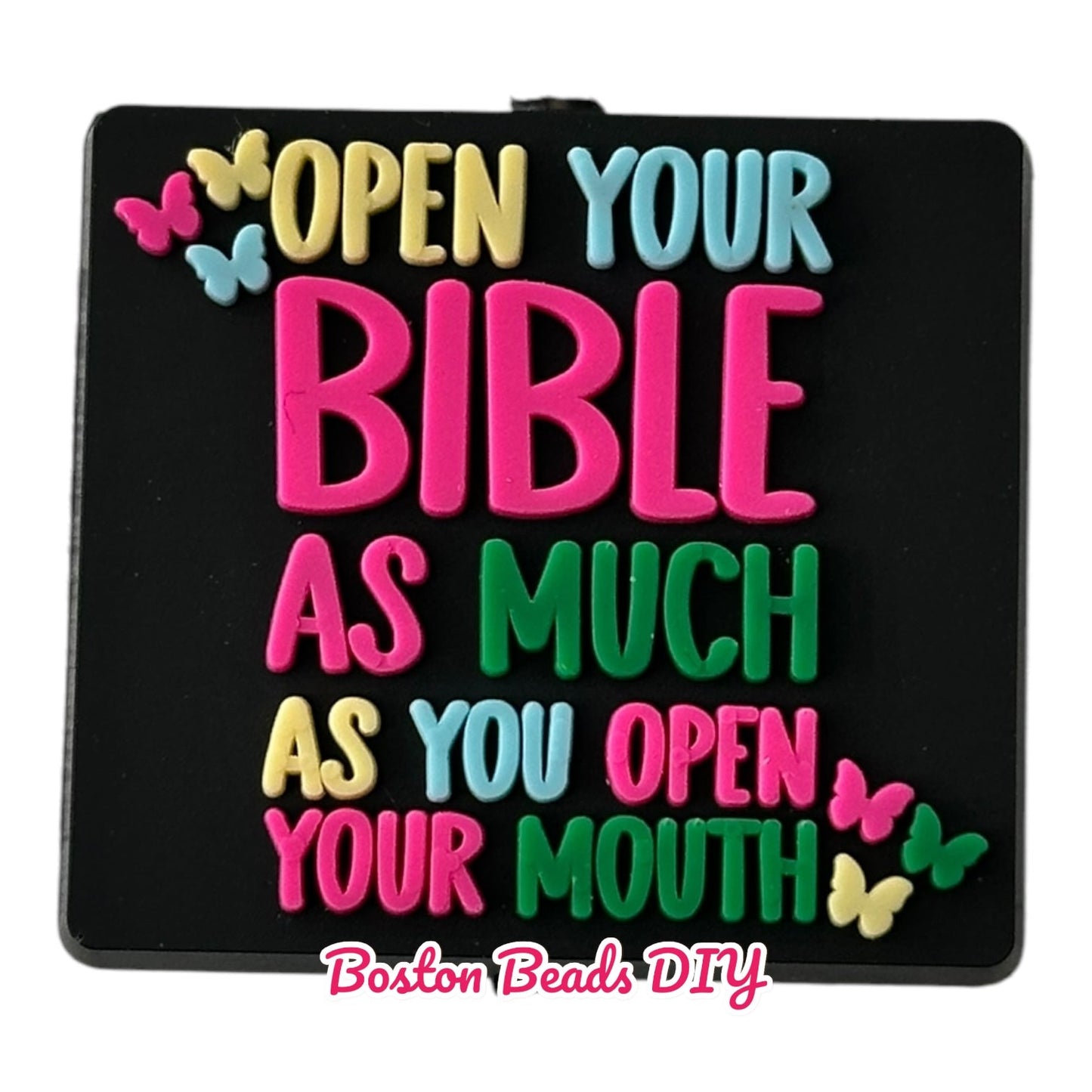 Open Your Bible As Much as You Open Your Mouth Focal Beads (Sold per set of 5)