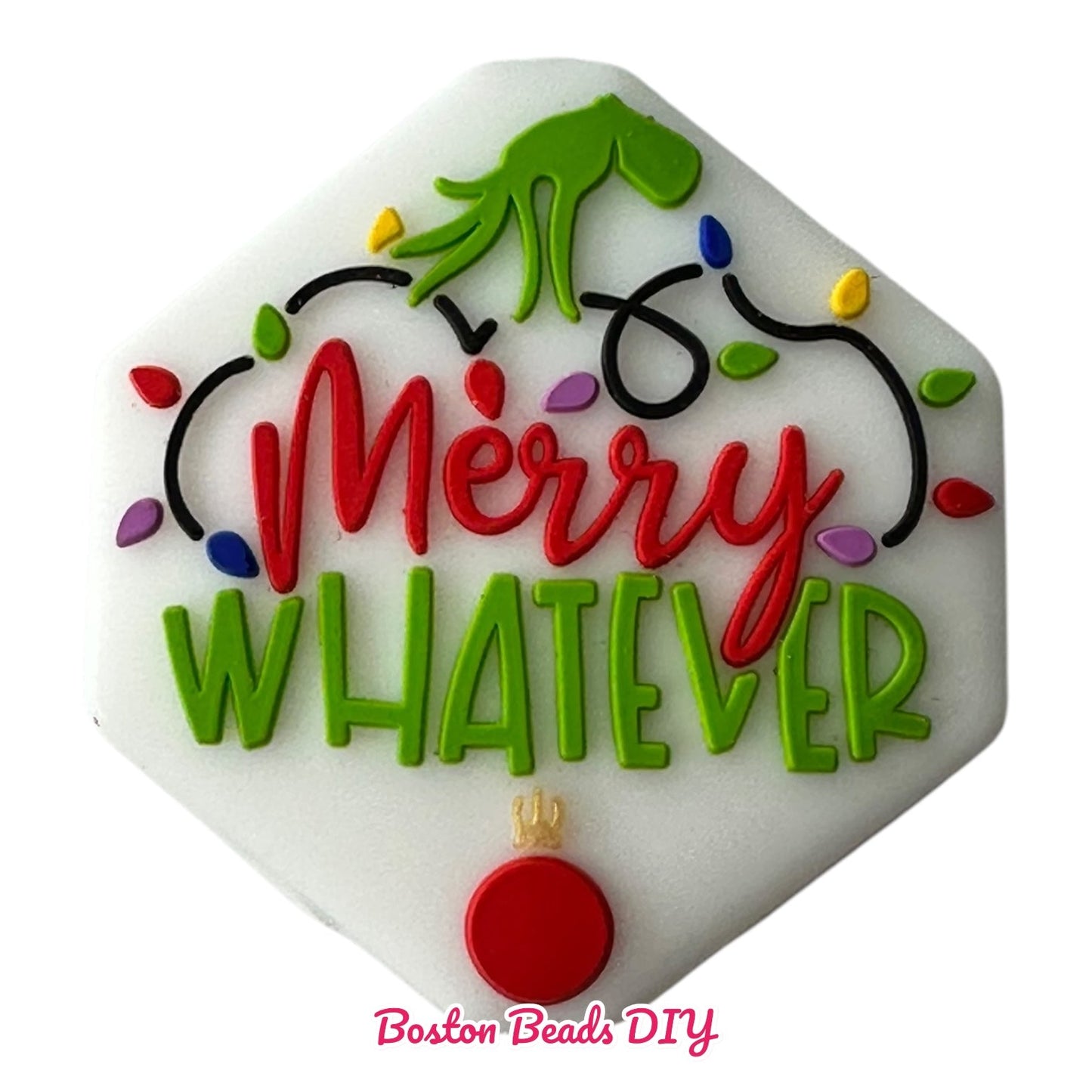 Chrismas Merry Whatever  Focal Beads (Sold per set of 5)