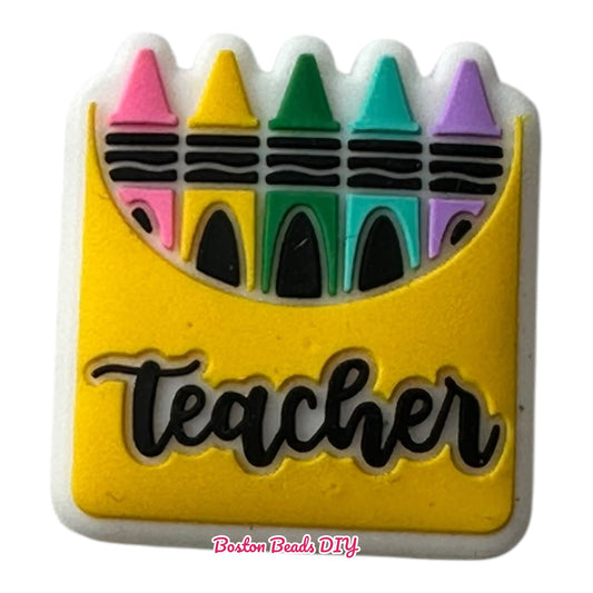 Teacher Crayon Focal Beads (Sold per set of 5)