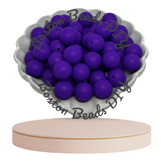 Deep Purple/Round Silicone Beads 12mm|15mm/Vibrant/Durable/ Beads for Crafts/Pen Making/Wristlet/Keychains