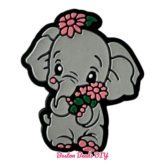 Gray Cute Elephant  Focal Beads (Sold per set of 5)