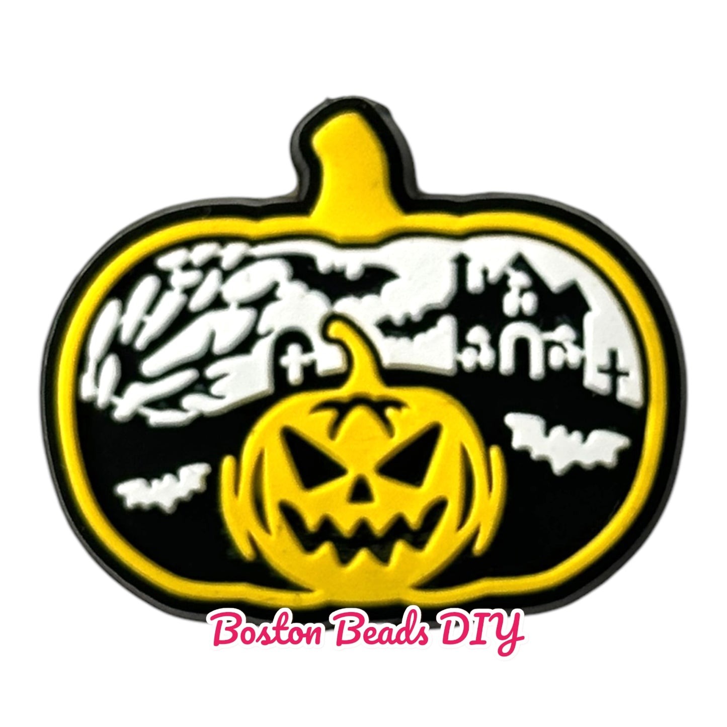 Halloween Pumpkin Yellow Focal Beads (Sold per set of 5)