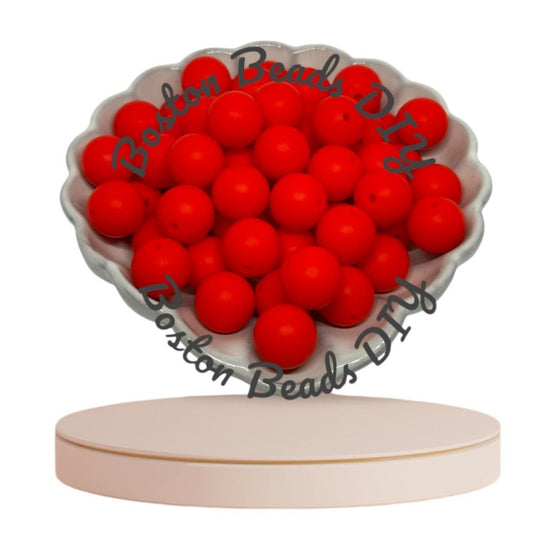 Scarlet Red/Round Silicone Beads 12mm|15mm/Vibrant/Durable/ Beads for Crafts/Pen Making/Wristlet/Keychains