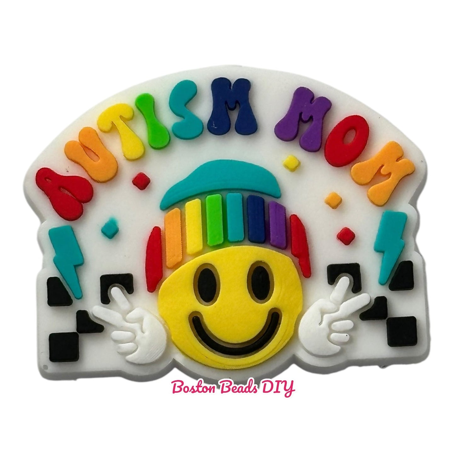 Awareness Autism Mom Focal Beads (Sold per set of 5)