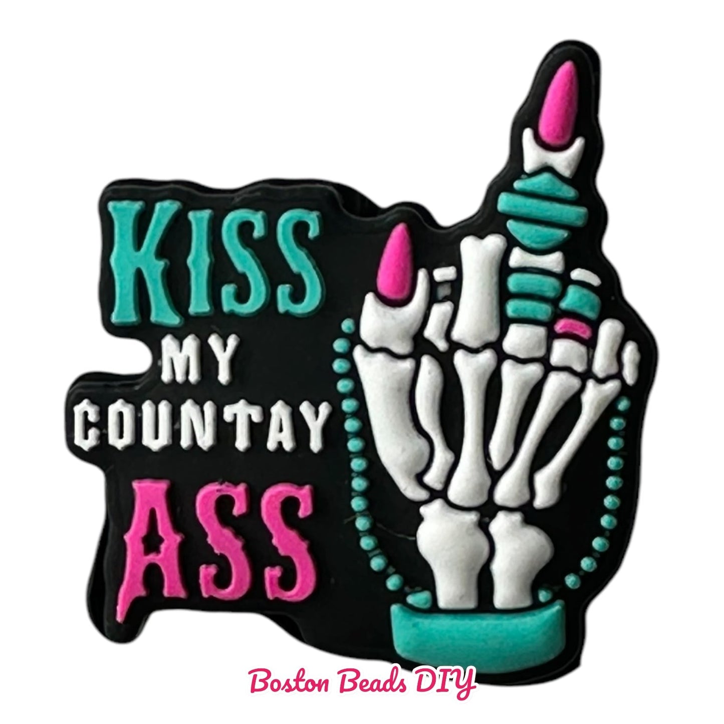 Kiss My County A**  Focal Beads (Sold per set of 5)