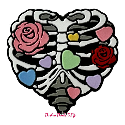 Heart Ribcage Focal Beads (Sold per set of 5)