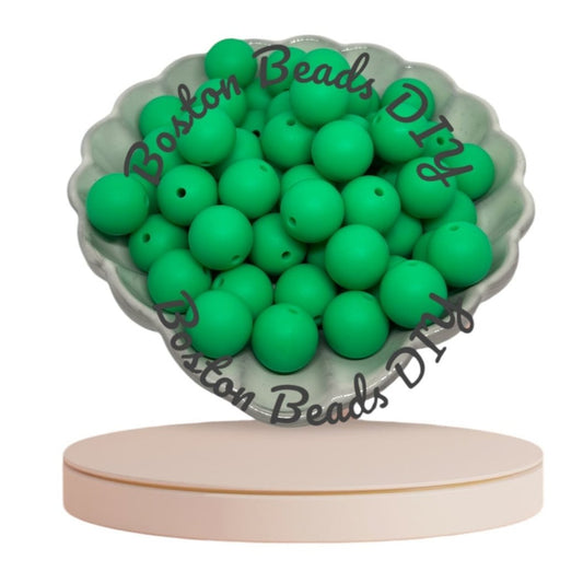 Dark Green/Round Silicone Beads 12mm|15mm/Vibrant/Durable/ Beads for Crafts/Pen Making/Wristlet/Keychains